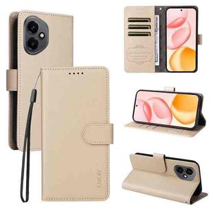 For Honor 400 Global 156.5mm ENKAY RFID Blocking Wallet Kickstand Litchi Texture Leather Phone Case(Beige)