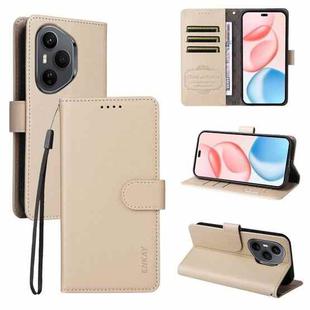 For Honor 400 Pro Global 160.8mm ENKAY RFID Blocking Wallet Kickstand Litchi Texture Leather Phone Case(Beige)