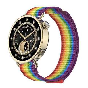 For Xiaomi Watch S4 41mm Quick Release Two Section Braided Nylon Loop Watch Band(Rainbow)