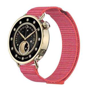 For Xiaomi Watch S4 41mm Quick Release Two Section Braided Nylon Loop Watch Band(Hibiscus Pink)