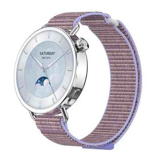 For Xiaomi Watch S4 41mm Quick Release Two Section Braided Nylon Loop Watch Band(Lilac)