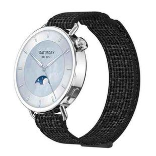 For Xiaomi Watch S4 41mm Quick Release Two Section Braided Nylon Loop Watch Band(Reflective Black)