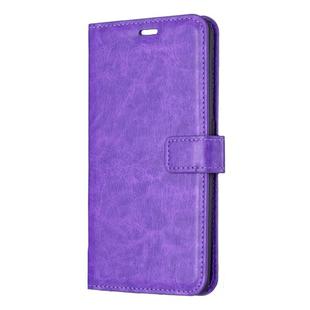 Crazy Horse Texture Horizontal Flip Leather Case with Holder & Card Slots & Wallet & Photo Frame (Purple)