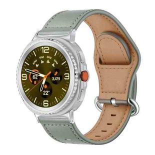 For Samsung Galaxy Watch8 / Watch8 Classic Classic Buckle Genuine Leather Watch Band(Light Gray)