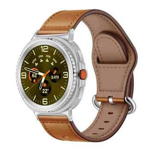 For Samsung Galaxy Watch8 / Watch8 Classic Classic Buckle Genuine Leather Watch Band(Brown)