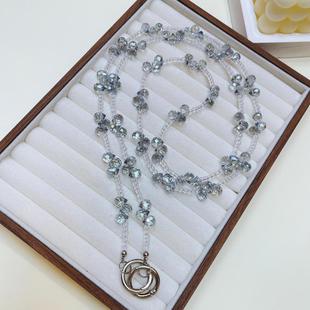 Drop Crystal Crosses The Phone Chain(Light Blue)