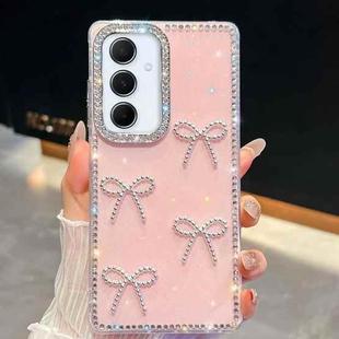 For Samsung Galaxy A56 5G Diamond Glitter Bow-knot Four-Corner Shockproof Phone Case(Light Pink)