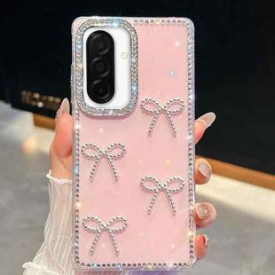For Samsung Galaxy A26 5G Diamond Glitter Bow-knot Four-Corner Shockproof Phone Case(Light Pink)