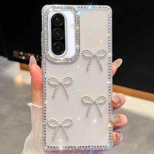 For Samsung Galaxy A36 5G Diamond Glitter Bow-knot Four-Corner Shockproof Phone Case(Transparent)