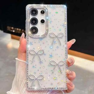 For Samsung Galaxy S25 Ultra 5G Diamond Glitter Bow-knot Four-Corner Shockproof Phone Case(Transparent Stars)