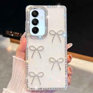 For Samsung Galaxy A15 5G Diamond Glitter Bow-knot Four-Corner Shockproof Phone Case(White)