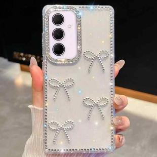 For Samsung Galaxy A35 5G Diamond Glitter Bow-knot Four-Corner Shockproof Phone Case(Transparent)