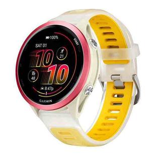 18mm Silver Steel Buckle Translucent Color Silicone Watch Band(Yellow)