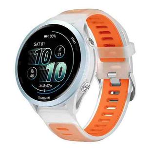 18mm Silver Steel Buckle Translucent Color Silicone Watch Band(Orange)