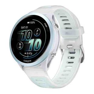 22mm Silver Steel Buckle Translucent Color Silicone Watch Band(White)