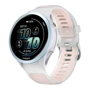 22mm Silver Steel Buckle Translucent Color Silicone Watch Band(Cherry Pink)