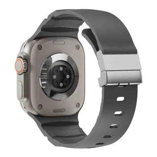 For Apple Watch 46mm / 49mm / 45mm / 44mm Magnetic Clasp Silicone Watch Band(Gray)