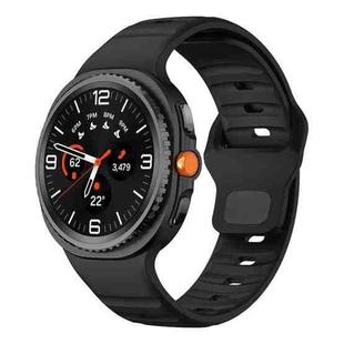 For Samsung Galaxy Watch8 / Watch8 Classic Wave Reverse Buckle Silicone Watch Band(Black)