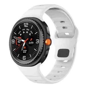 For Samsung Galaxy Watch8 / Watch8 Classic Wave Reverse Buckle Silicone Watch Band(White)