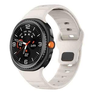 For Samsung Galaxy Watch8 / Watch8 Classic Wave Reverse Buckle Silicone Watch Band(Starlight)