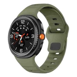For Samsung Galaxy Watch8 / Watch8 Classic Wave Reverse Buckle Silicone Watch Band(Army Green)