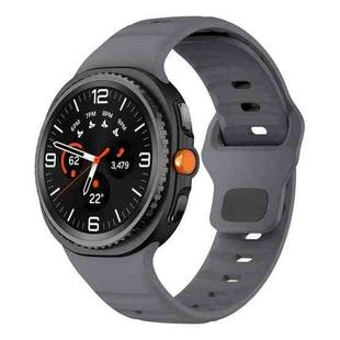 For Samsung Galaxy Watch8 / Watch8 Classic Wave Reverse Buckle Silicone Watch Band(Space Gray)