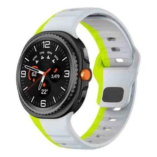 For Samsung Galaxy Watch8 / Watch8 Classic Wave Reverse Buckle Silicone Watch Band(Gray Green)
