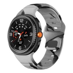 For Samsung Galaxy Watch8 / Watch8 Classic Wave Reverse Buckle Silicone Watch Band(Black Grey Camo)