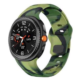 For Samsung Galaxy Watch8 / Watch8 Classic Wave Reverse Buckle Silicone Watch Band(Army Green Camo)