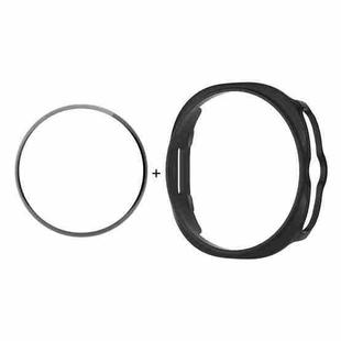 For Samsung Galaxy Watch8 Classic 46mm ENKAY Hat-Prince  2 in 1 Solid Color PC Watch Cover with Full Coverage PMMA Soft Film(Black)