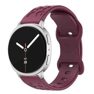 For Samsung Galaxy Watch8 / Watch8 Classic Concave Leopard Butterfly Buckle Silicone Watch Band(Wine Red)