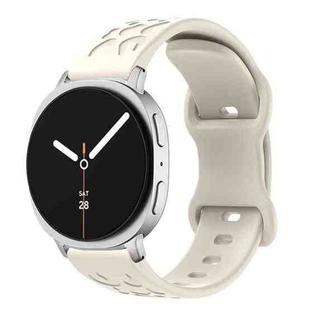 For Samsung Galaxy Watch8 / Watch8 Classic Concave Leopard Butterfly Buckle Silicone Watch Band(Starlight)