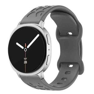 For Samsung Galaxy Watch8 / Watch8 Classic Concave Leopard Butterfly Buckle Silicone Watch Band(Space Gray)
