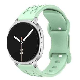For Samsung Galaxy Watch8 / Watch8 Classic Concave Leopard Butterfly Buckle Silicone Watch Band(Teal)