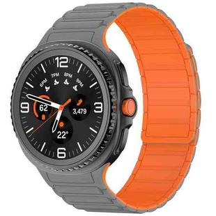 For Samsung Galaxy Watch8 / Watch8 Classic Tri-beads Magnetic Silicone Watch Band(Gray Orange)