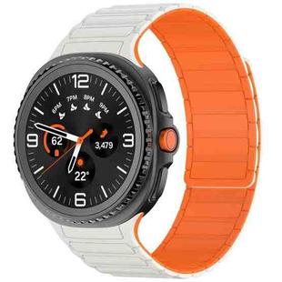 For Samsung Galaxy Watch8 / Watch8 Classic Tri-beads Magnetic Silicone Watch Band(Starlight Orange)