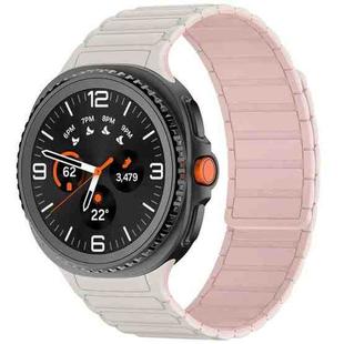 For Samsung Galaxy Watch8 / Watch8 Classic Tri-beads Magnetic Silicone Watch Band(Starlight Pink)