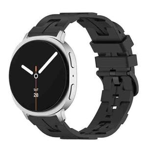 For Samsung Galaxy Watch8 / Watch8 Classic Black Buckle Round Tail Silicone Watch Band(Black)