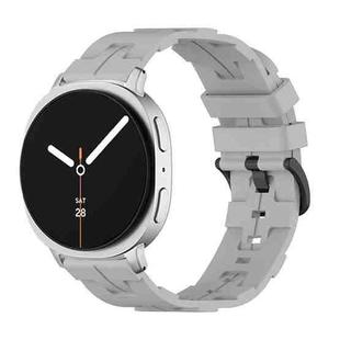 For Samsung Galaxy Watch8 / Watch8 Classic Black Buckle Round Tail Silicone Watch Band(Gray)