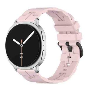 For Samsung Galaxy Watch8 / Watch8 Classic Black Buckle Round Tail Silicone Watch Band(Rose Pink)