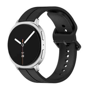 For Samsung Galaxy Watch8 / Watch8 Classic Colorful Buckle Grooved Silicone Watch Band(Black)