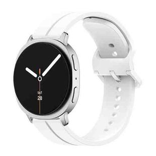 For Samsung Galaxy Watch8 / Watch8 Classic Colorful Buckle Grooved Silicone Watch Band(White)