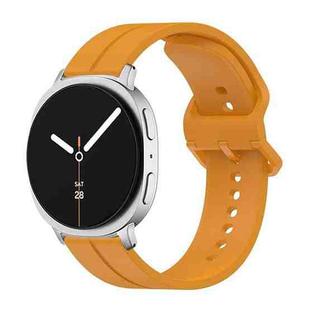 For Samsung Galaxy Watch8 / Watch8 Classic Colorful Buckle Grooved Silicone Watch Band(Yellow)