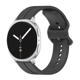 For Samsung Galaxy Watch8 / Watch8 Classic Colorful Buckle Grooved Silicone Watch Band(Dark Gray)