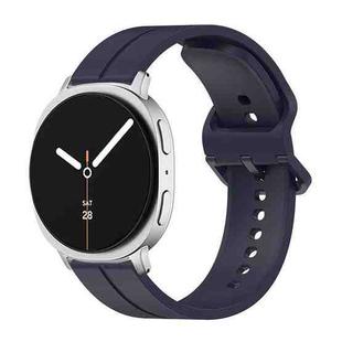For Samsung Galaxy Watch8 / Watch8 Classic Colorful Buckle Grooved Silicone Watch Band(Navy Blue)