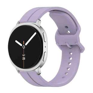For Samsung Galaxy Watch8 / Watch8 Classic Colorful Buckle Grooved Silicone Watch Band(Light Purple)