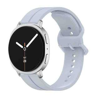 For Samsung Galaxy Watch8 / Watch8 Classic Colorful Buckle Grooved Silicone Watch Band(Light Blue)