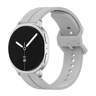 For Samsung Galaxy Watch8 / Watch8 Classic Colorful Buckle Grooved Silicone Watch Band(Light Gray)
