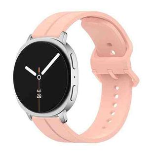 For Samsung Galaxy Watch8 / Watch8 Classic Colorful Buckle Grooved Silicone Watch Band(Light Pink)