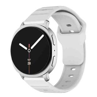 For Samsung Galaxy Watch8 / Watch8 Classic Wave Texture Stud Buckle Silicone Watch Band(White)
